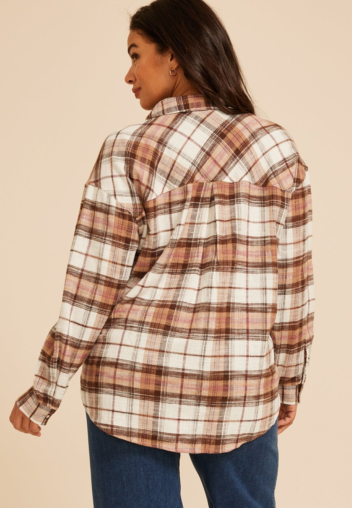 Plus Size Cabin Plaid Button Down Shirt