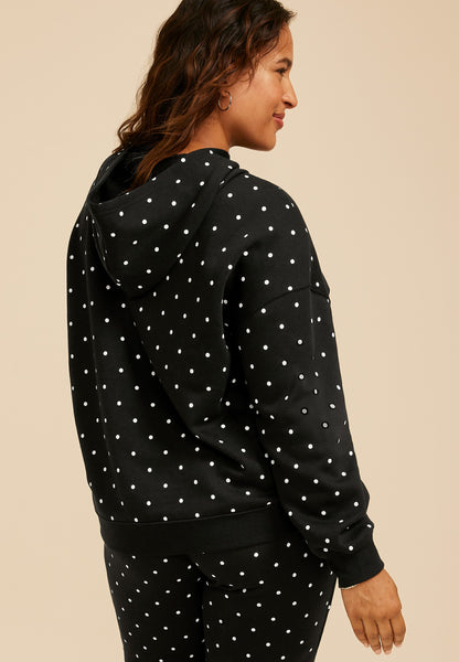 Plus Size Polka Dot Hoodie