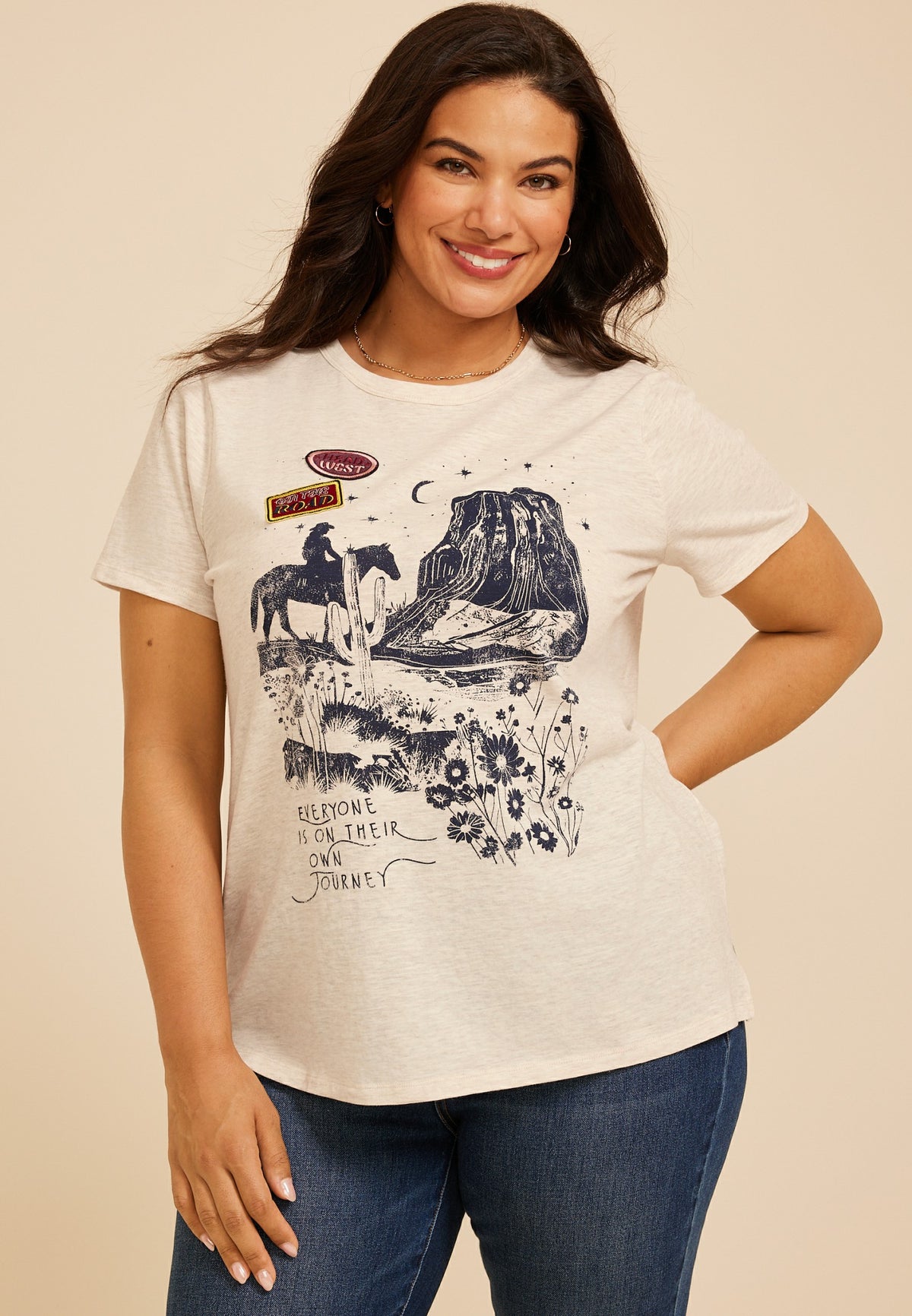 Plus Size Own Journey Western Classic Fit Graphic Tee