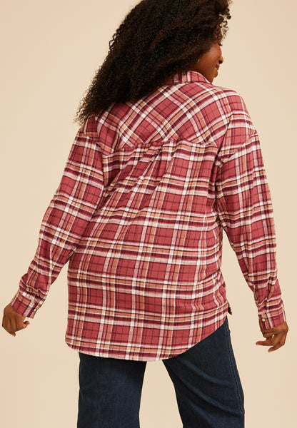 Plus Size Cabin Plaid Button Down Shirt
