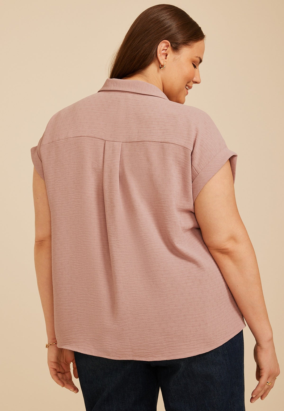 Plus Size Utility Button Down Shirt