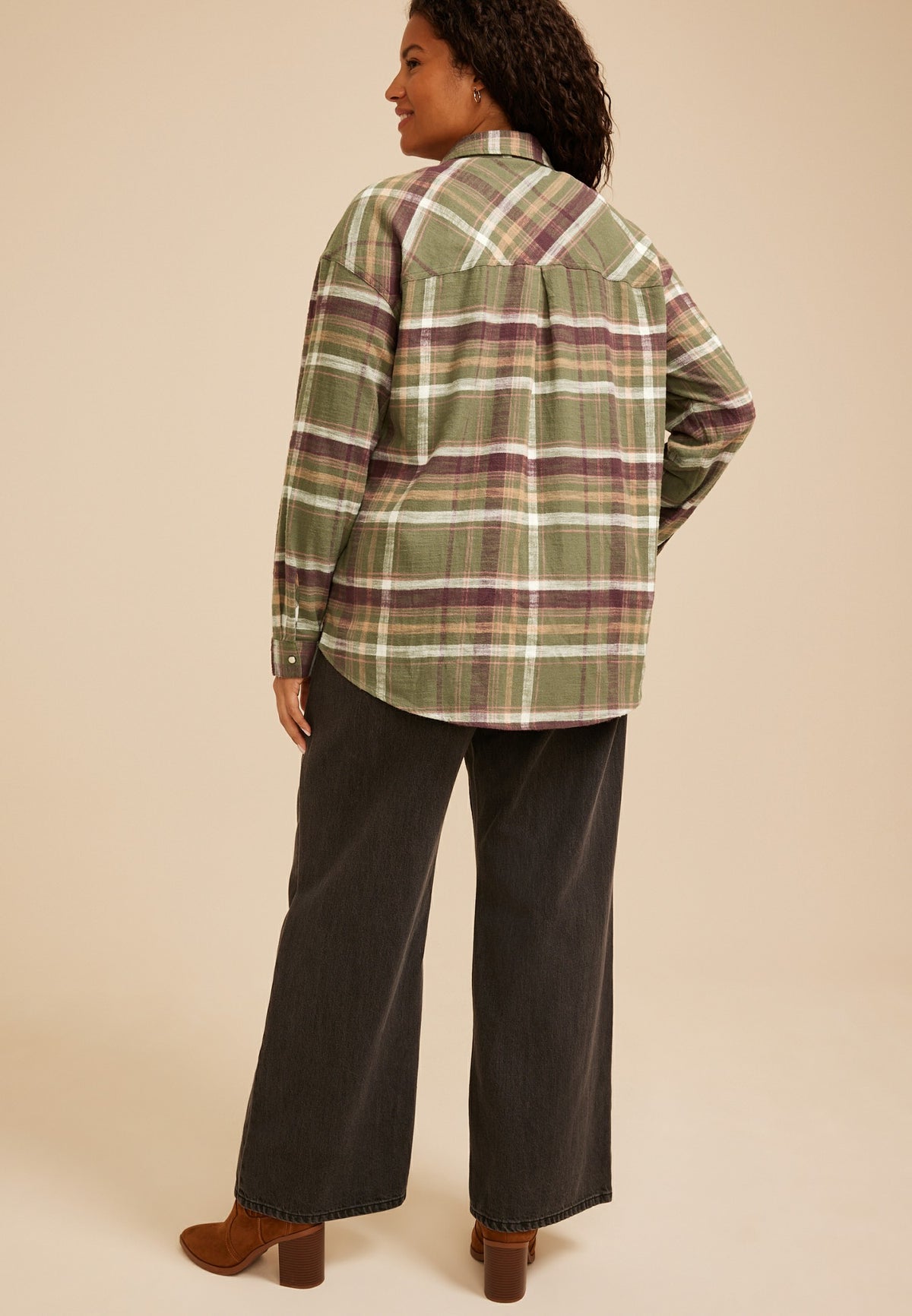 Plus Size Cabin Plaid Button Down Shirt
