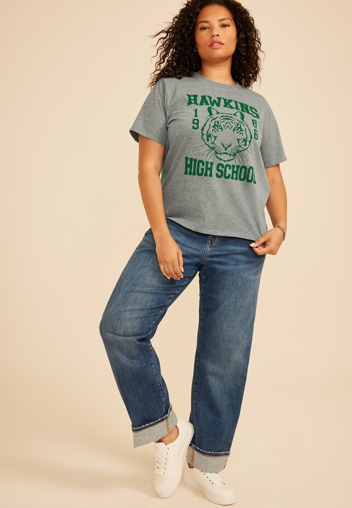 Plus Size Hawkins High School Vintage Fit Graphic Tee