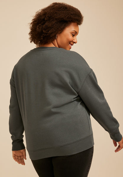 Plus Size Spooky Season Lace Sweatshirt