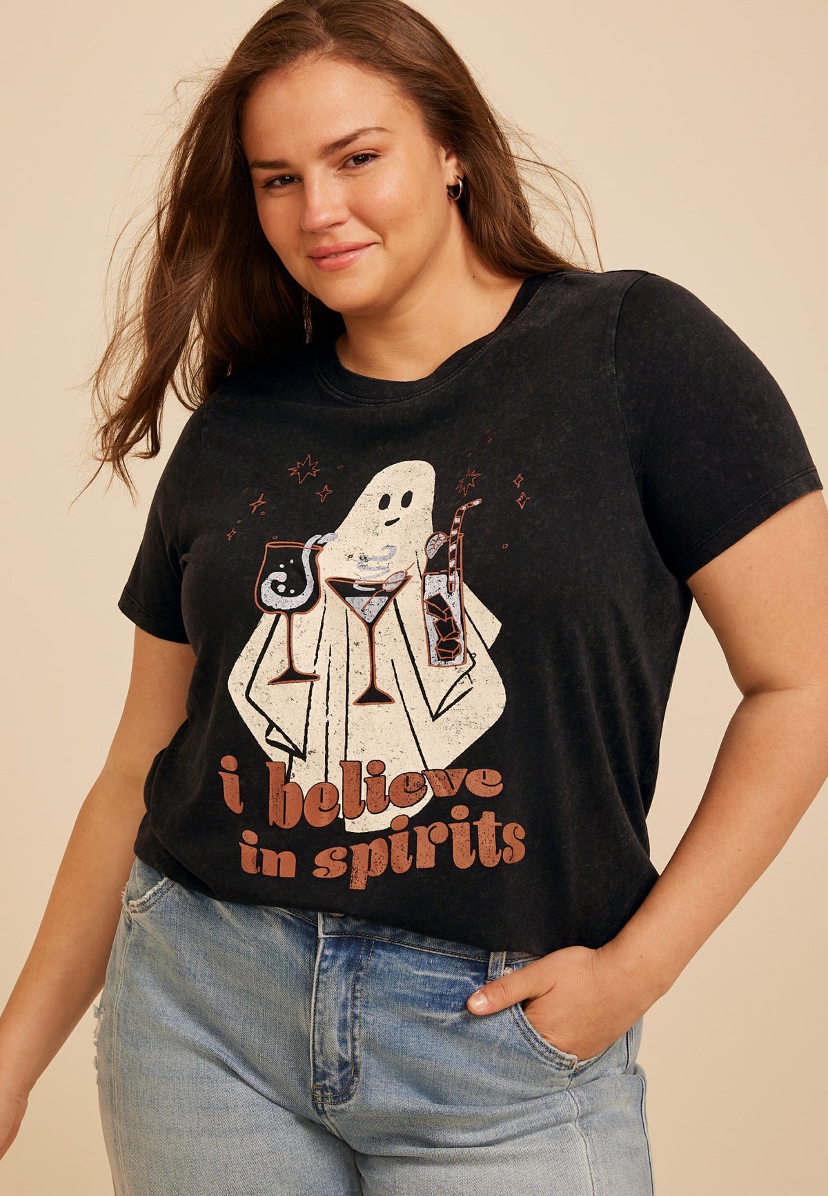 Plus Size I Believe In Spirits Classic Fit Graphic Tee