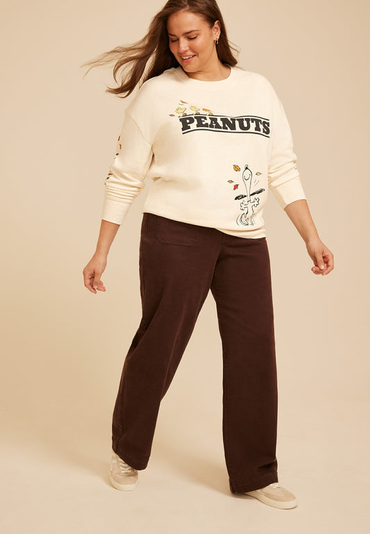 Plus Size Peanuts Snoopy Fall Graphic Sweatshirt