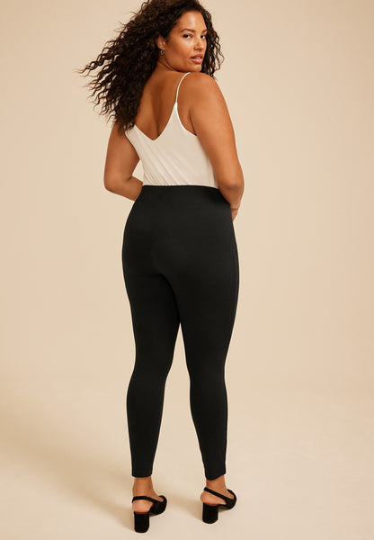 Plus Size High Rise Pull On Ponte Skinny Pant