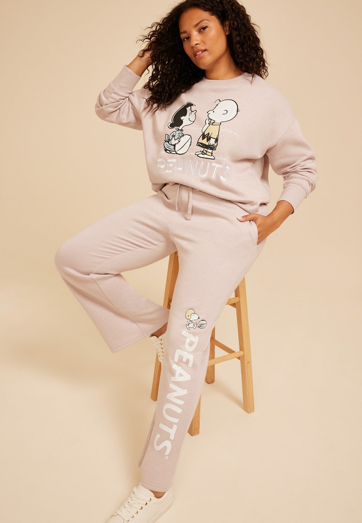 Plus Size Peanuts Snoopy Football Wide Leg Pant