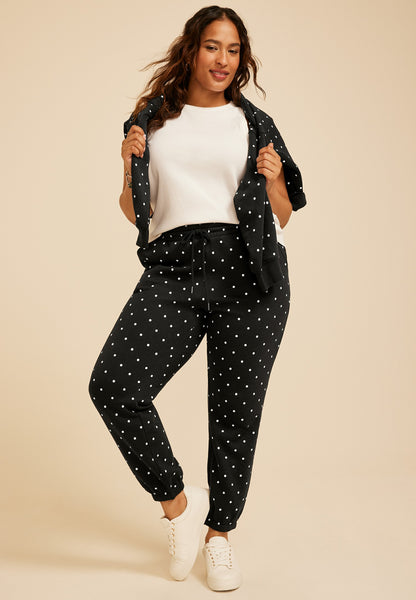 Plus Size Polka Dot Jogger
