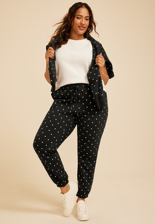 Plus Size Polka Dot Jogger