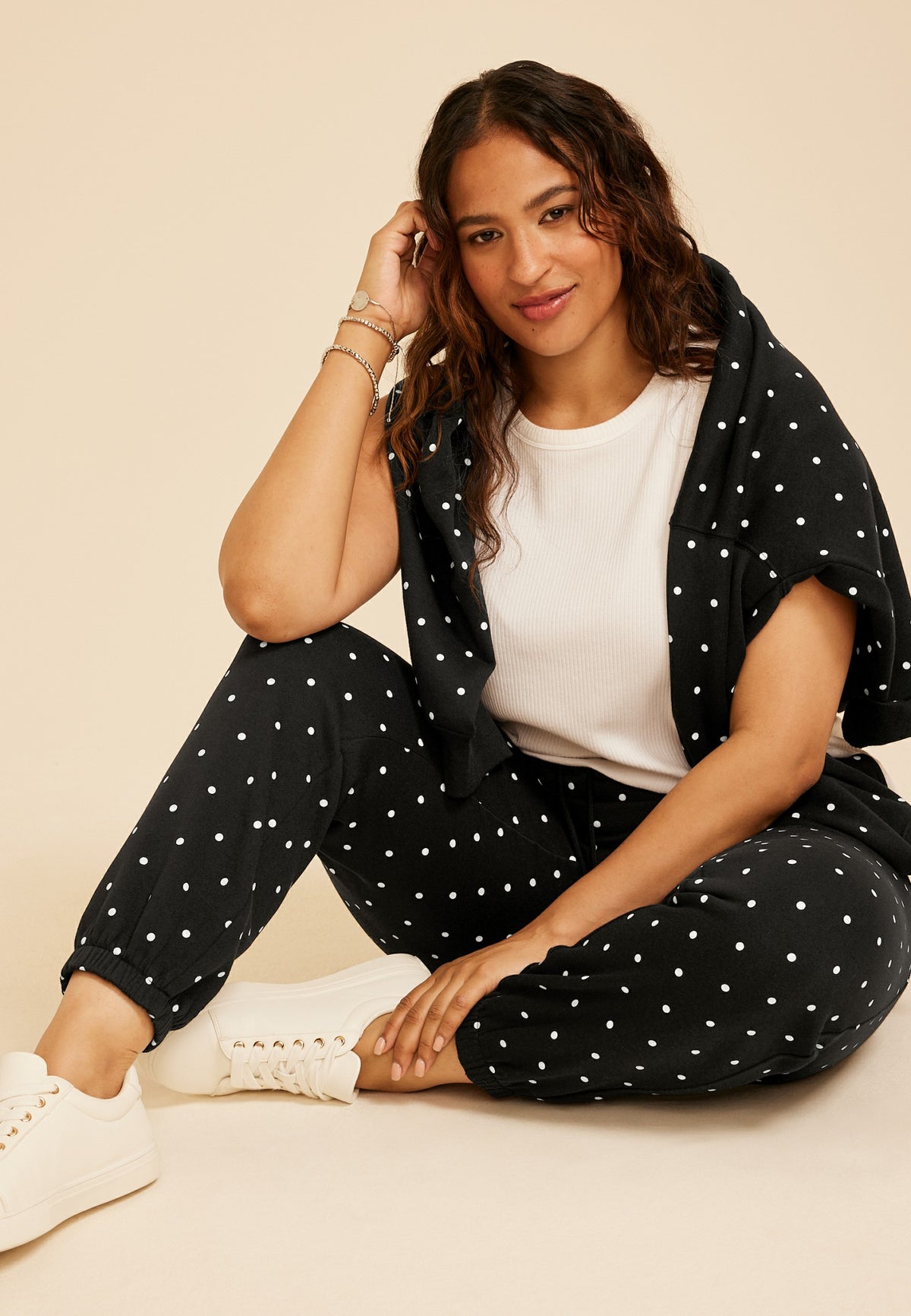 Plus Size Polka Dot Jogger