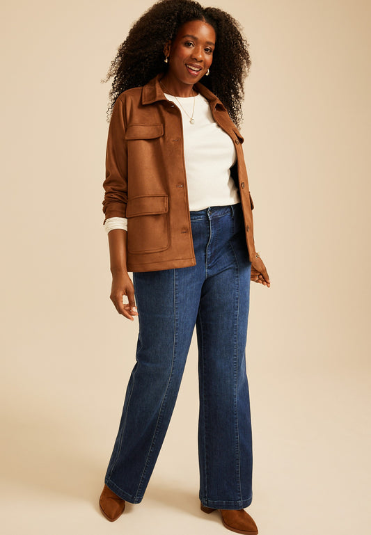 Plus Size m jeans by maurices™ Dark Super High Rise Seamed Trouser Jean