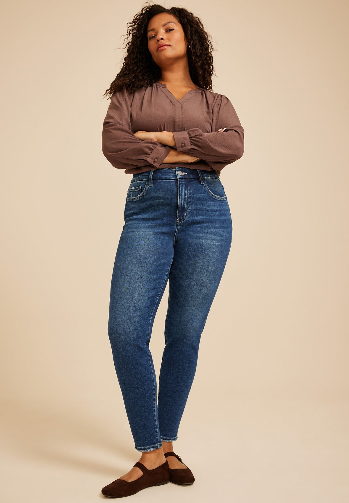 Plus Size Flying Monkey™ High Rise Ankle Skinny Jean