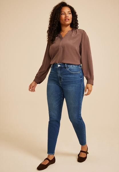 Plus Size Flying Monkey™ High Rise Ankle Skinny Jean