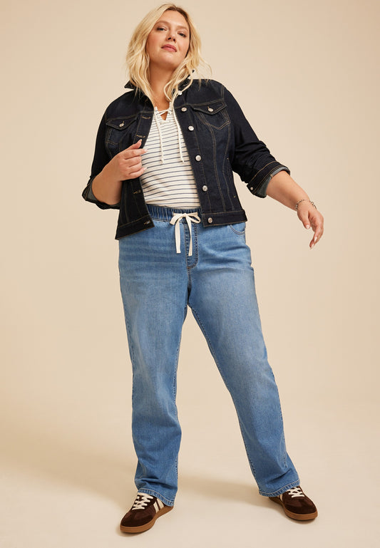 Plus Size m jeans by maurices™ High Rise Soft Pull On Straight Jean
