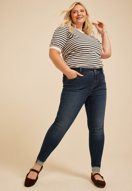 Plus Size m jeans by maurices™ Cool Comfort High Rise Cuffed Hem Jegging