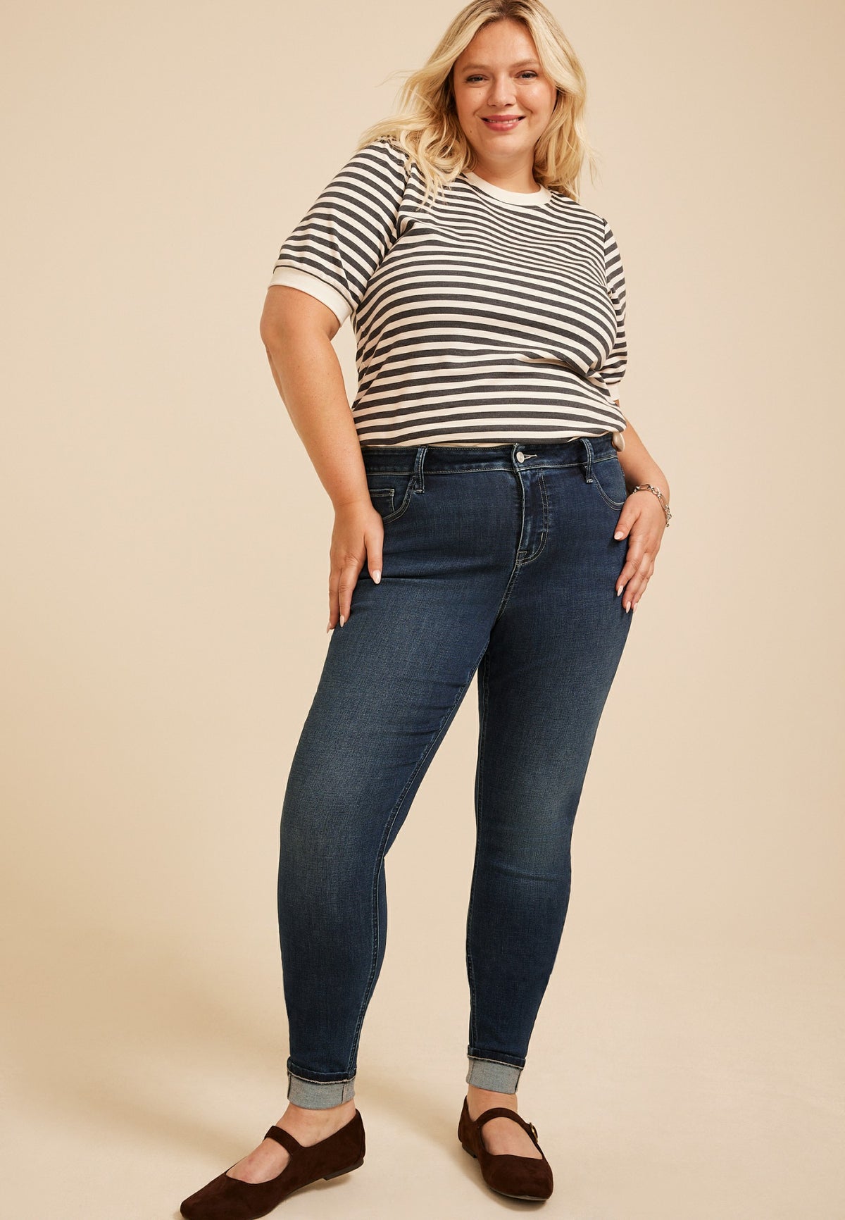 Plus Size m jeans by maurices™ Cool Comfort High Rise Cuffed Hem Jegging