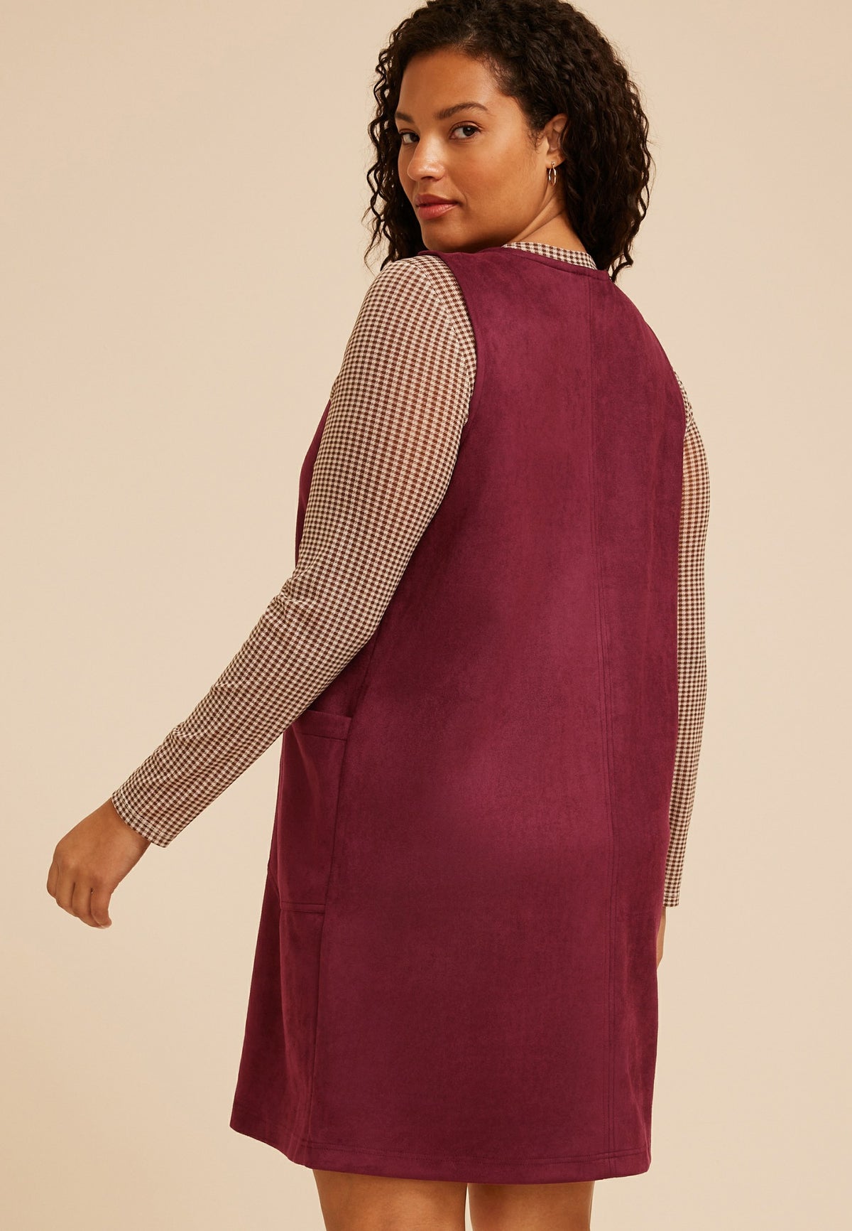 Plus Size Bare Faux Suede Shift Dress