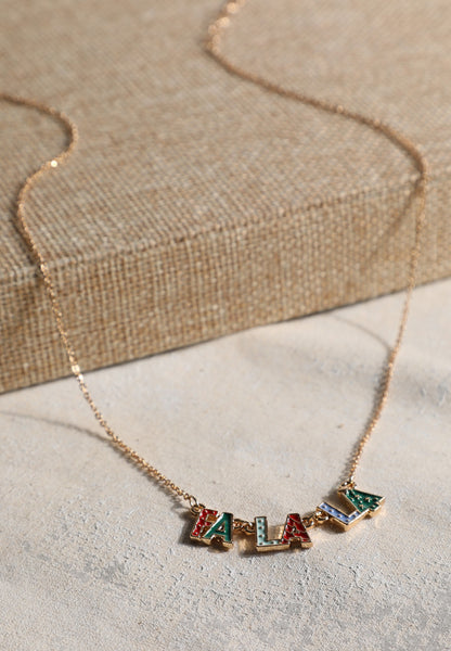 Gold Fa La La Charm Necklace
