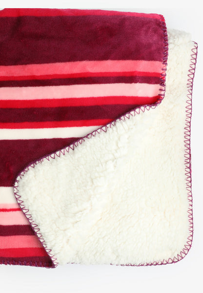 Living Beyond Breast Cancer Pink Stripe Sherpa Throw Blanket