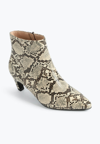 SuperCush Snakeskin Kitten Heel Boot