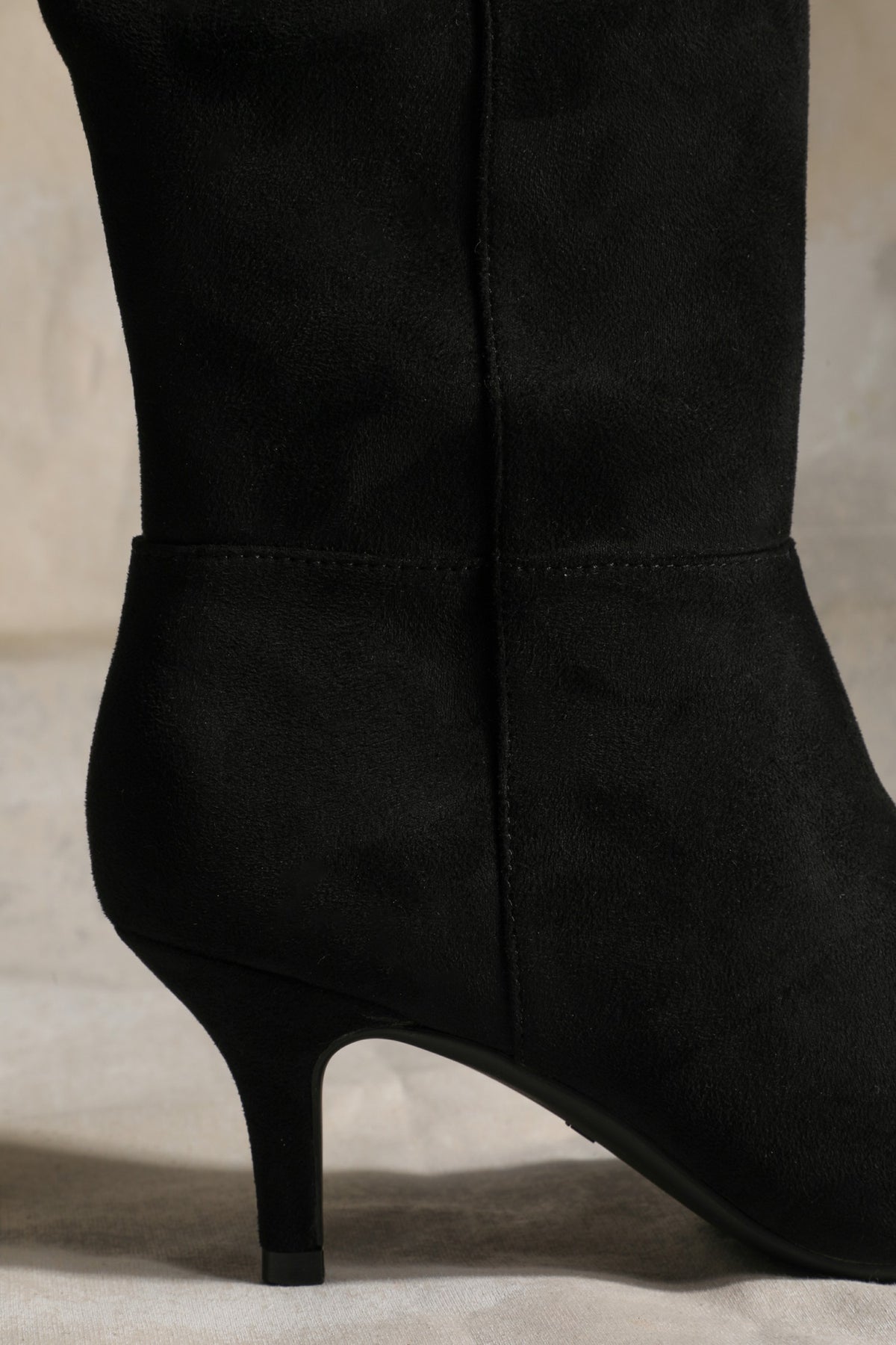 SuperCush Faux Suede Kitten Heel Tall Boots