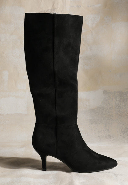 SuperCush Faux Suede Kitten Heel Tall Boots