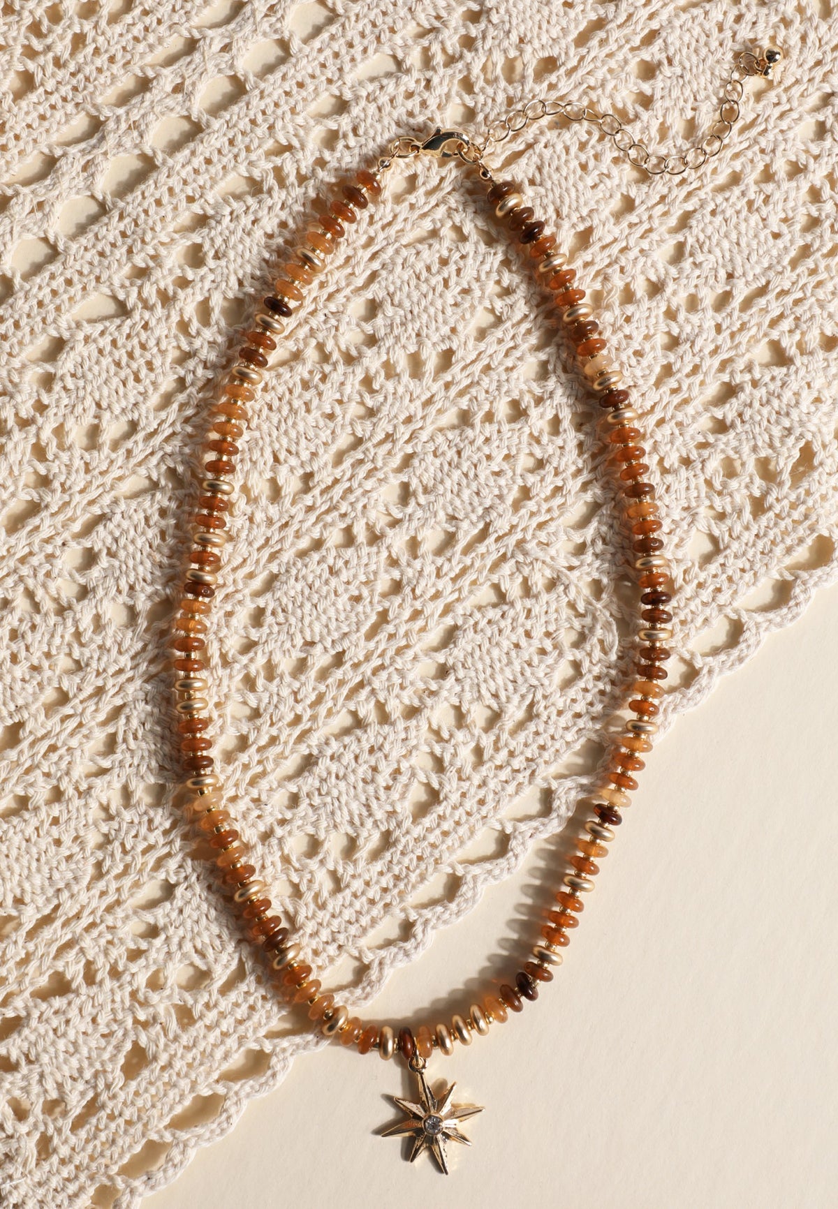 Starburst Charm Beaded Necklace