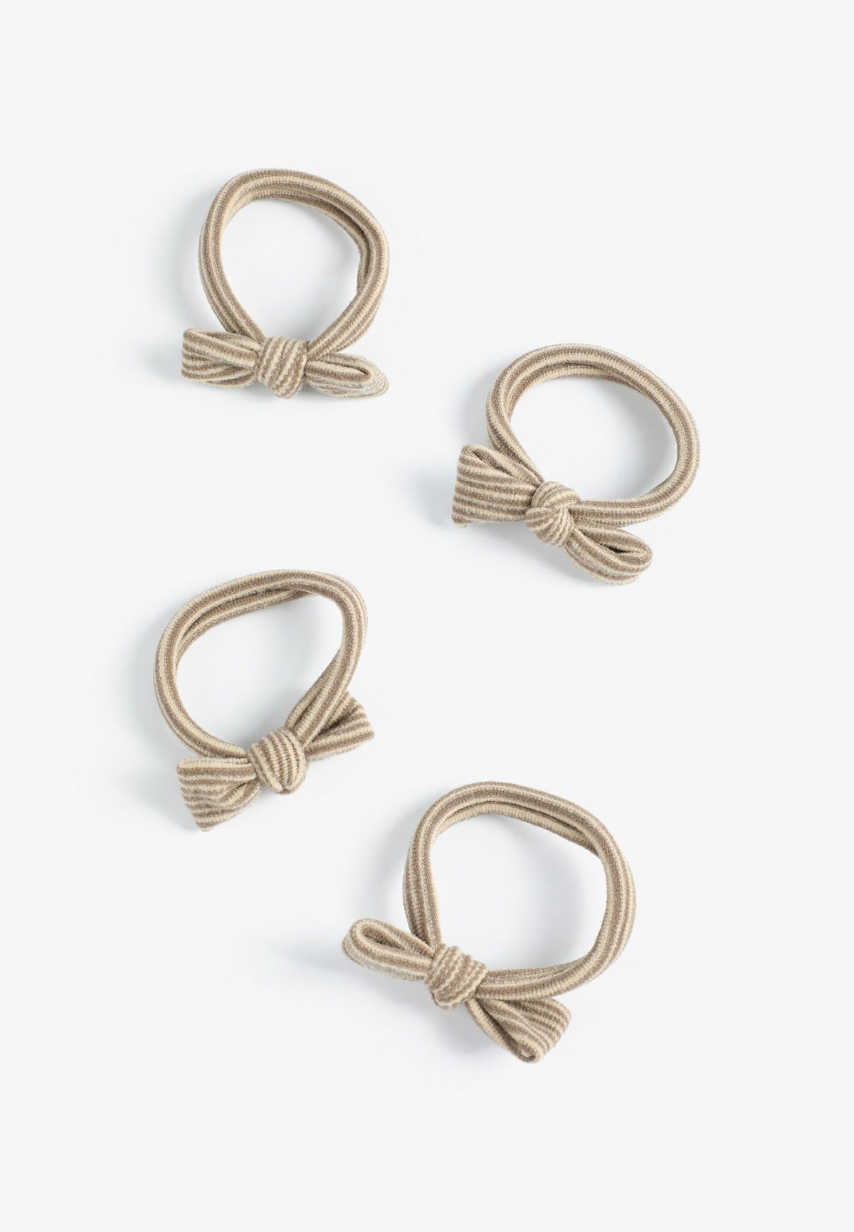 4 Pack Stripe Bow Seamless Hair Ties