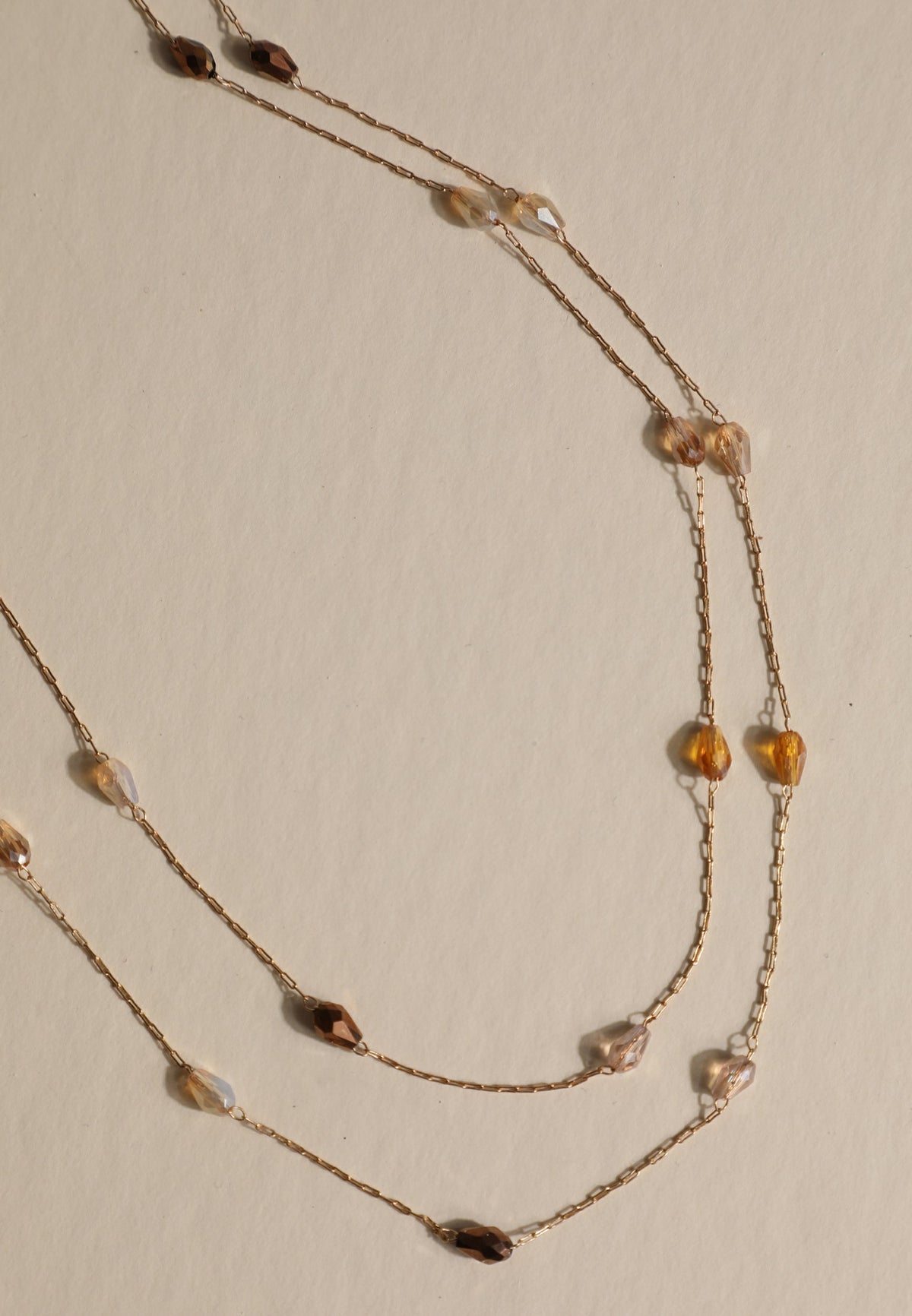 Gold Faceted Bead Layered Necklace