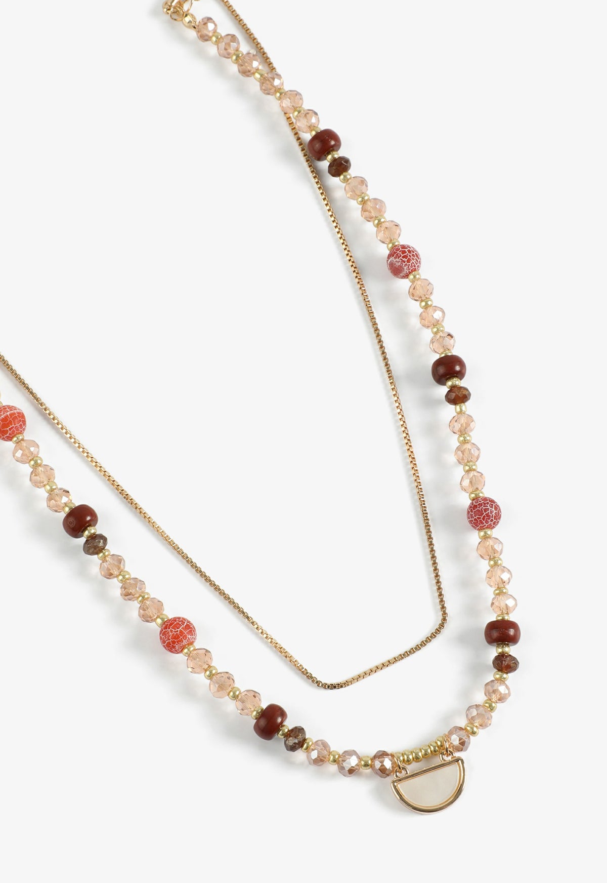 Semi Precious Beaded Layered Necklace
