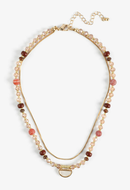 Semi Precious Beaded Layered Necklace