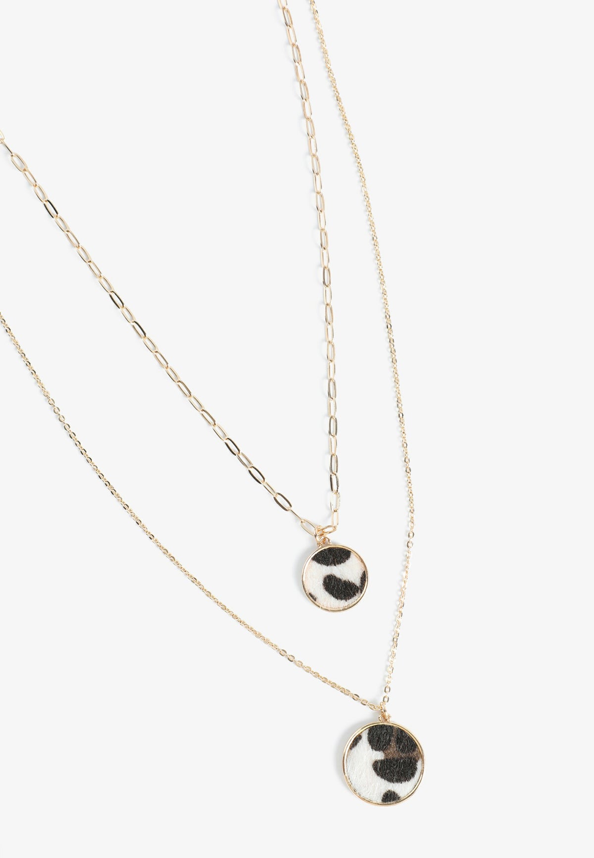 Gold Cow Print Double Layer Necklace