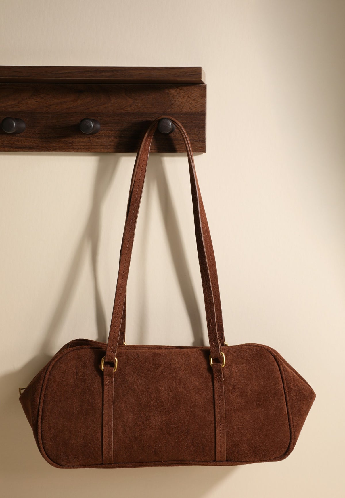 Faux Suede Baguette Bag