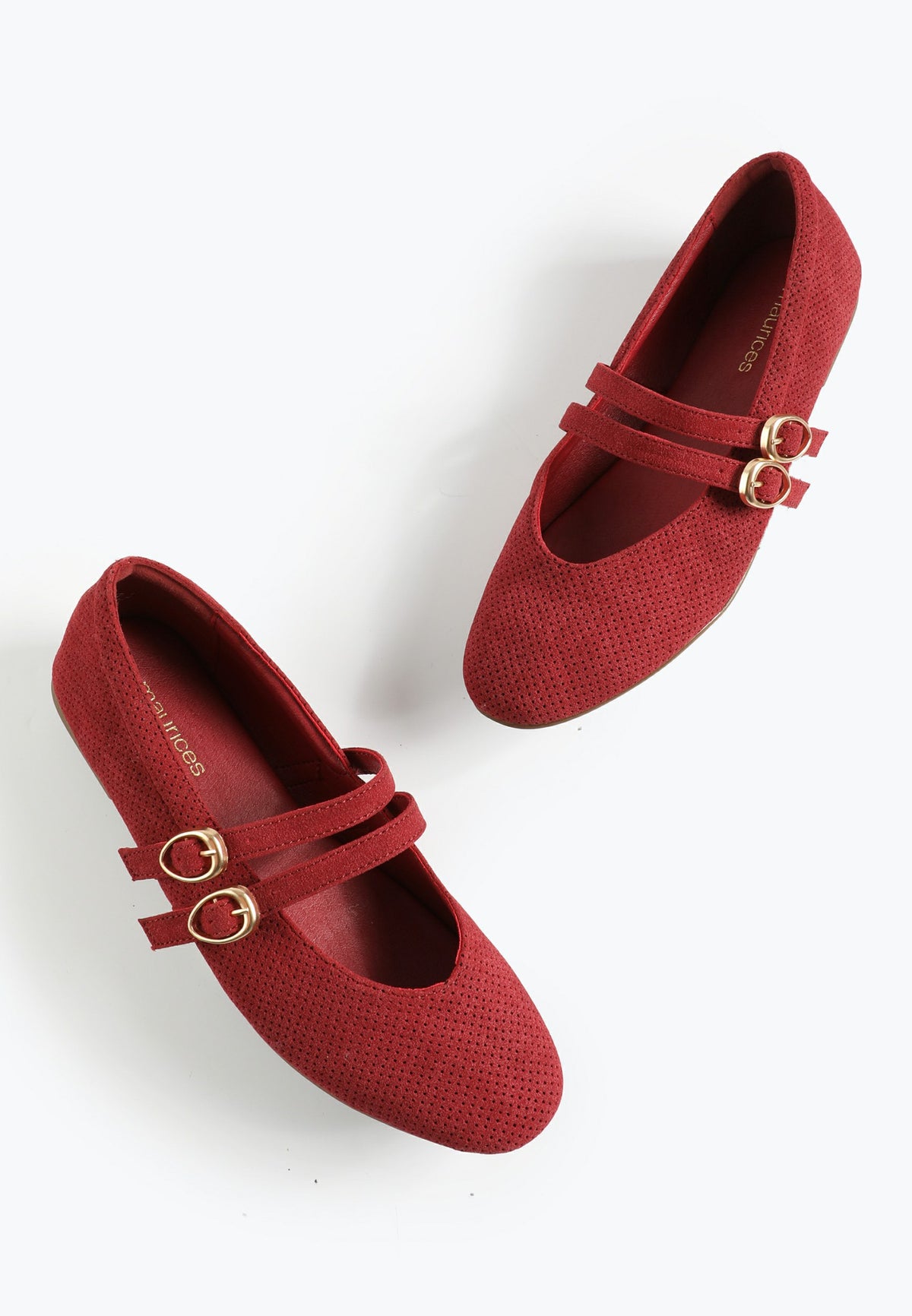 SuperCush Red Double Strap Mary Jane Flat