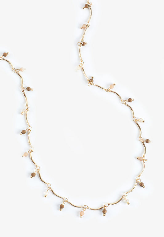 Everyday Layers Beaded Wavy Chain Necklace
