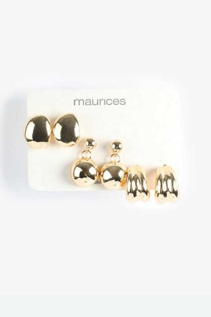 Gold Bubble Earring Set