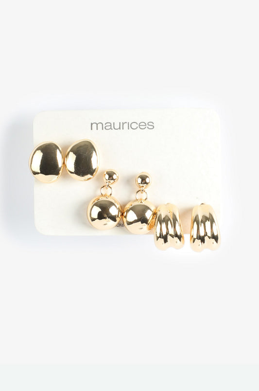 Gold Bubble Earring Set