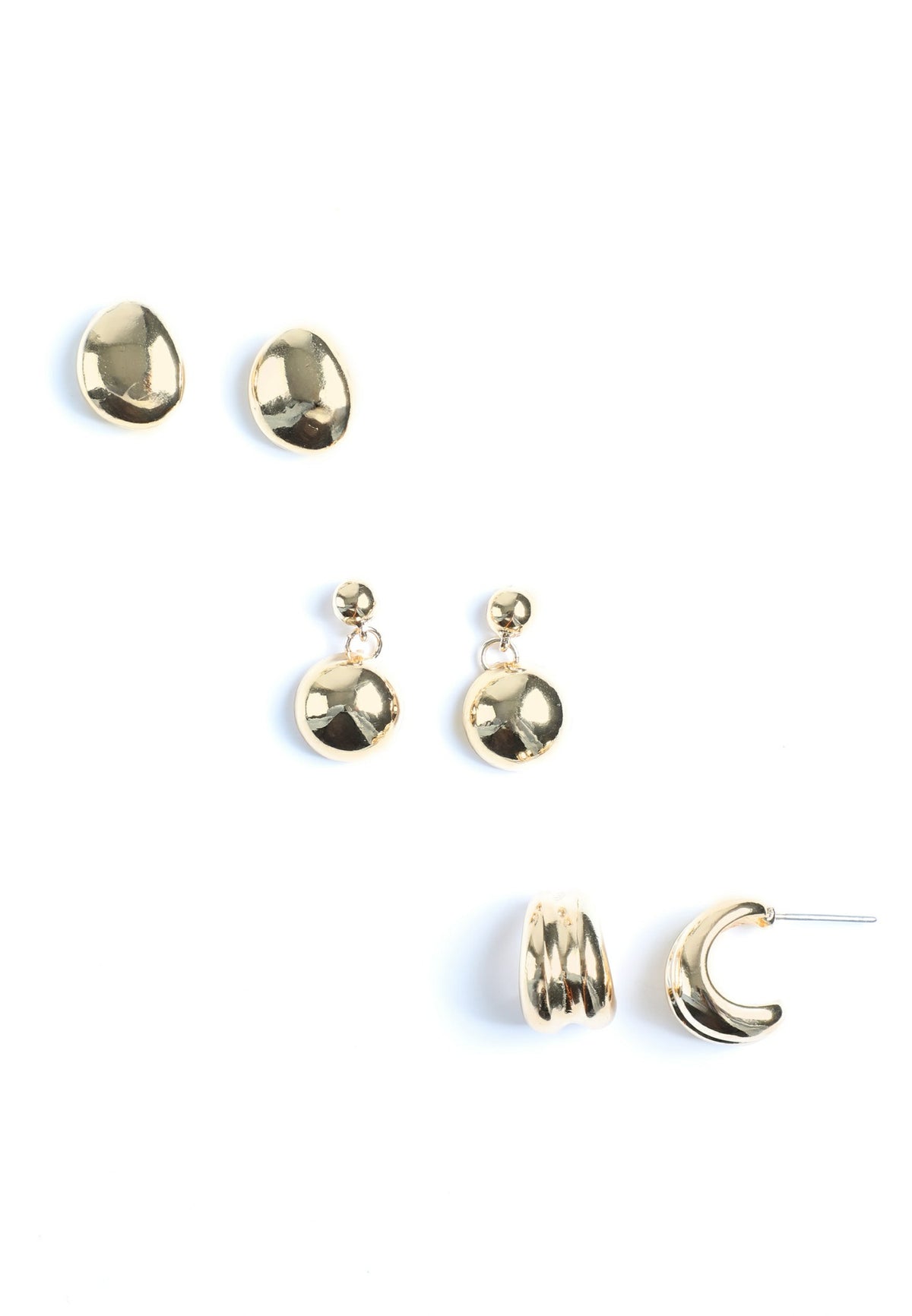 Gold Bubble Earring Set