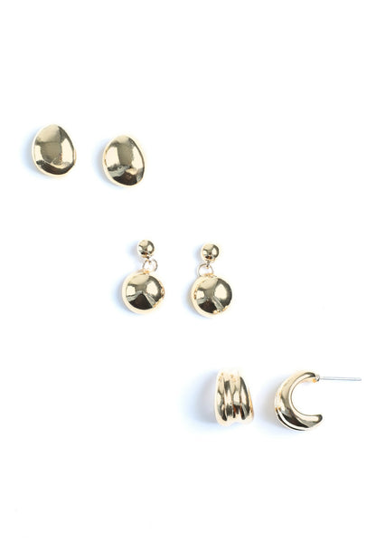 Gold Bubble Earring Set