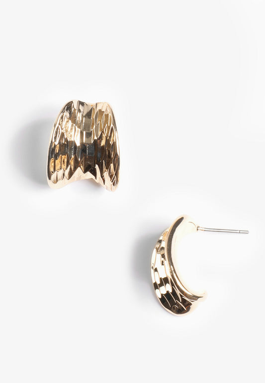 Gold Hammered Hoop Earrings