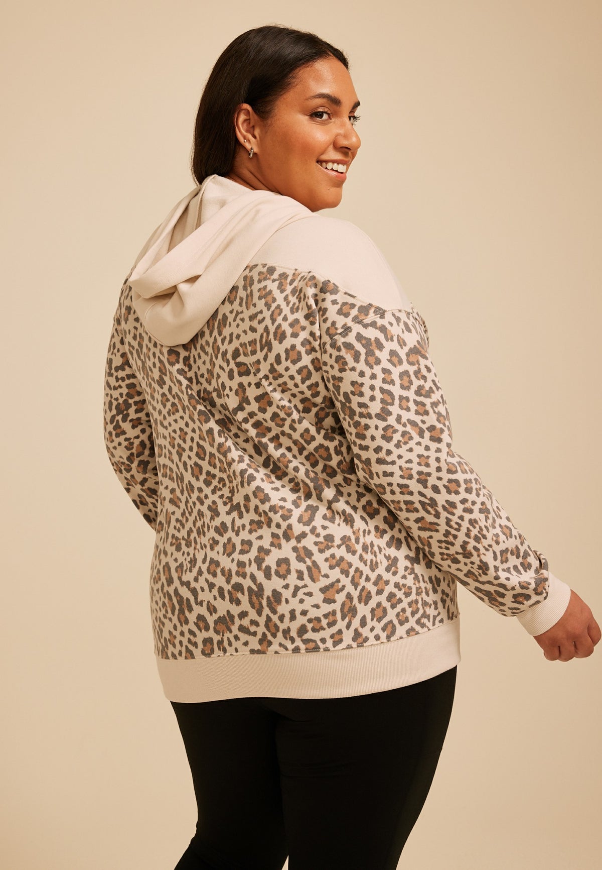 Plus Size Homeward Leopard Hoodie