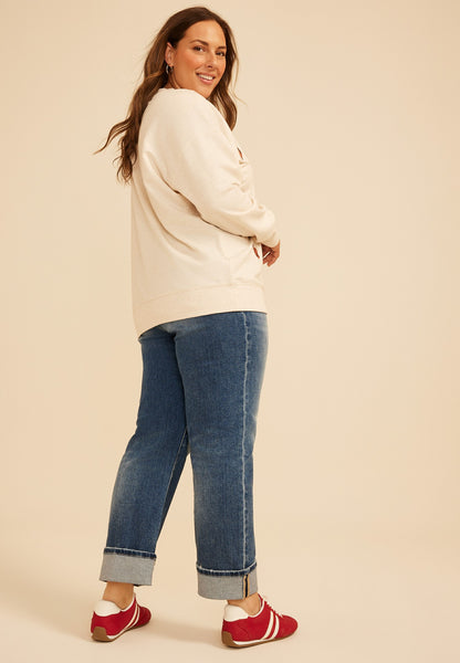 Plus Size Game Day Embroidered Oversized Sweatshirt