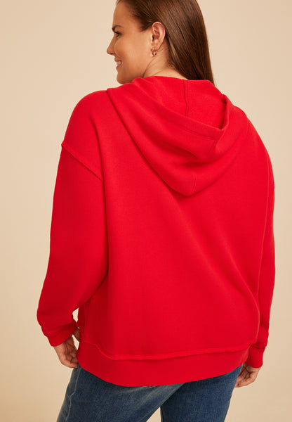 Plus Size Lace Up Hoodie