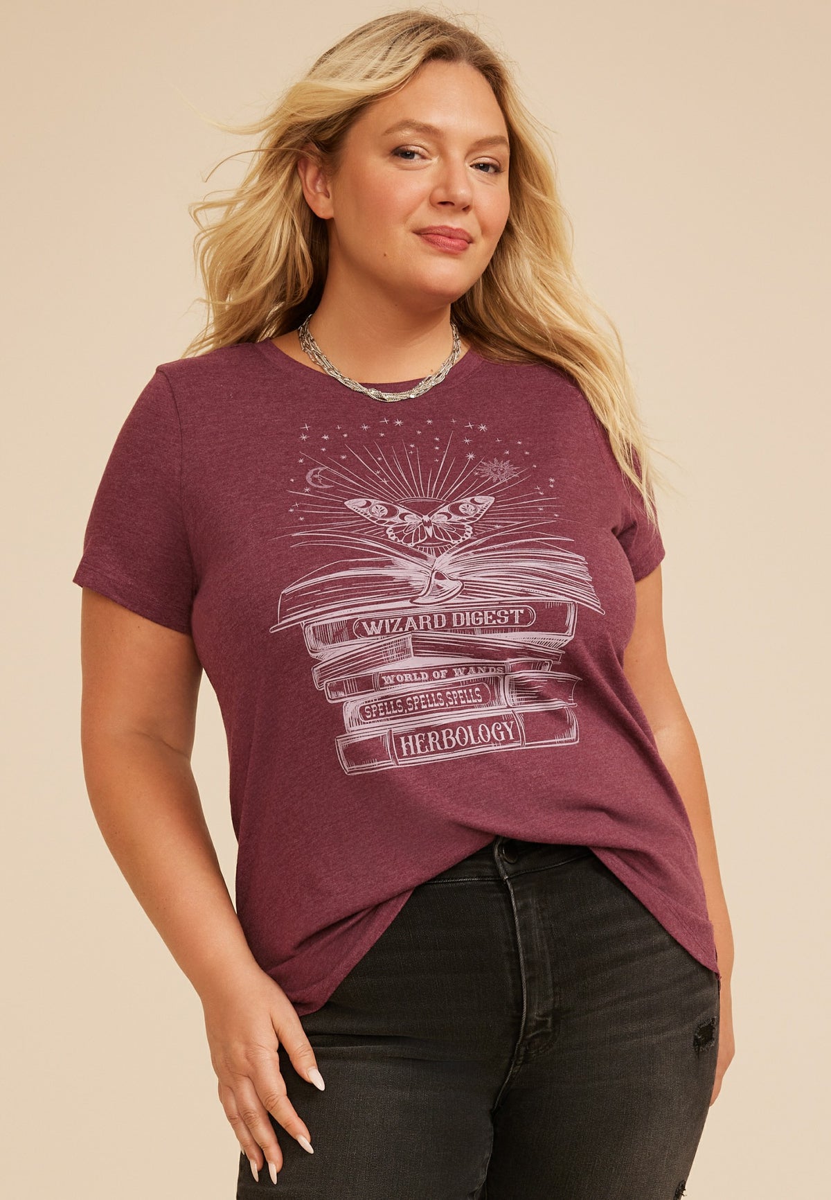 Plus Size Wizard Digest Butterfly Classic Fit Graphic Tee