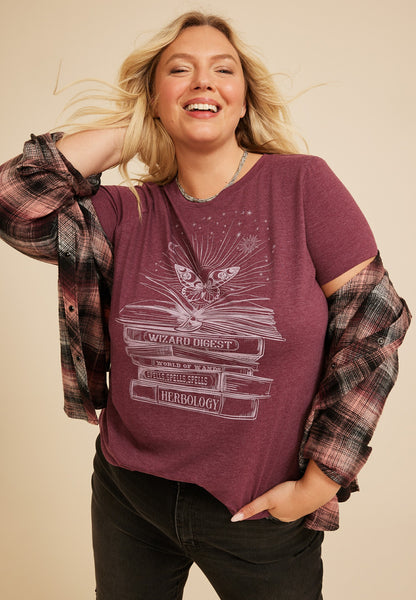 Plus Size Wizard Digest Butterfly Classic Fit Graphic Tee