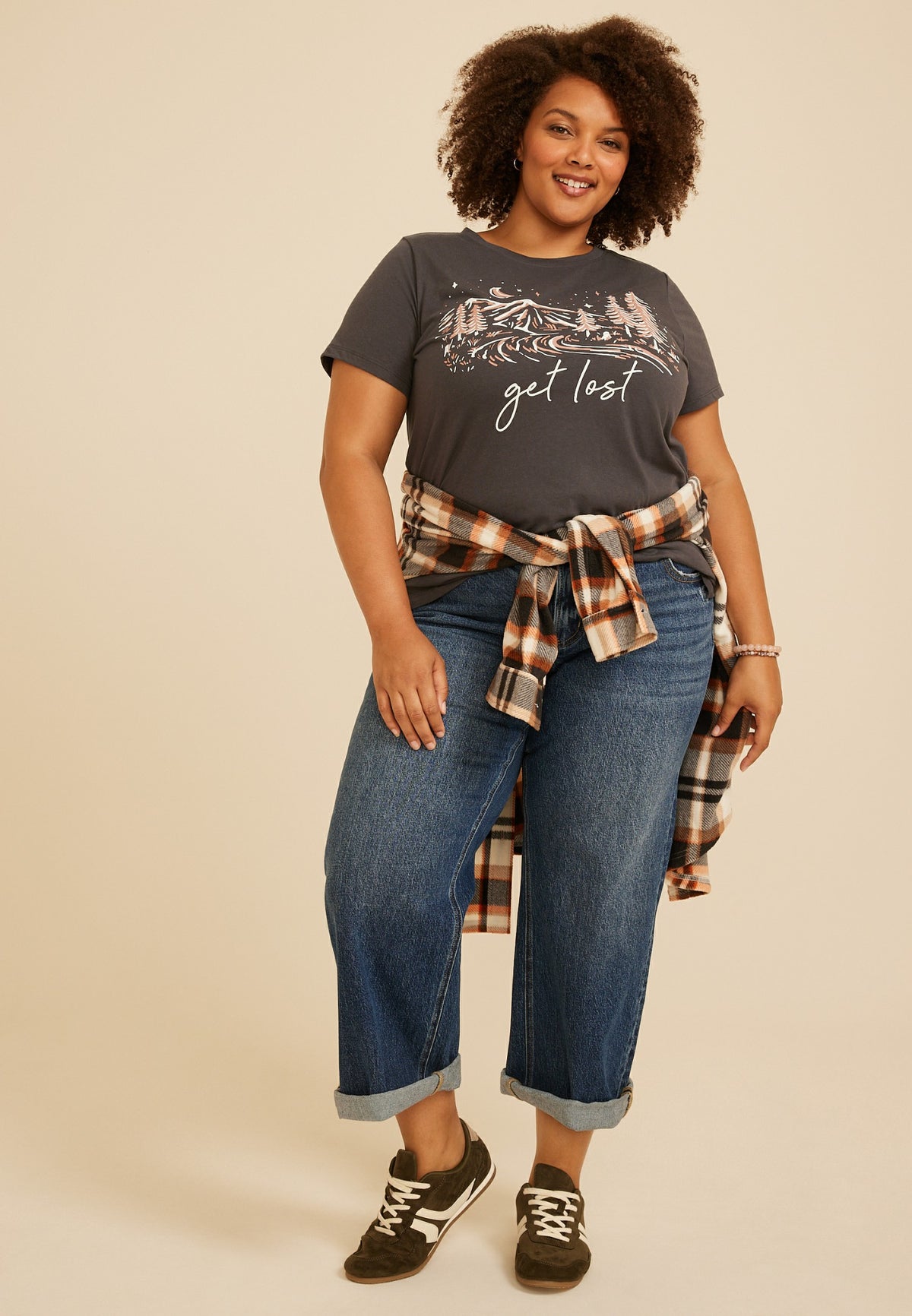 Plus Size Get Lost Mountain Classic Fit Graphic Tee