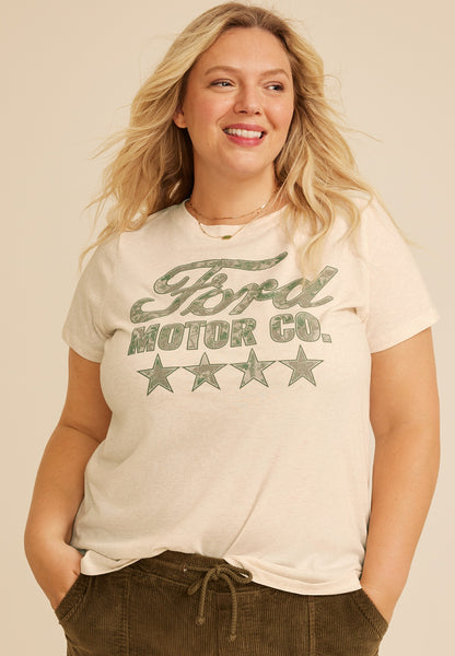 Plus Size Camo Ford Motor Classic Fit Graphic Tee