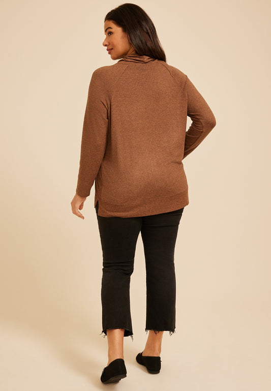 Plus Size Haven Jack O Lantern Cowl Neck Top