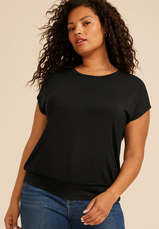 Plus Size 24/7 Short Sleeve Banded Hem Tee